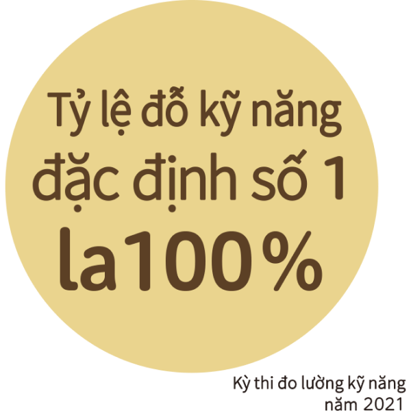 Tỷ lệ đỗ kỹ năng đặc định số 1 là 100%